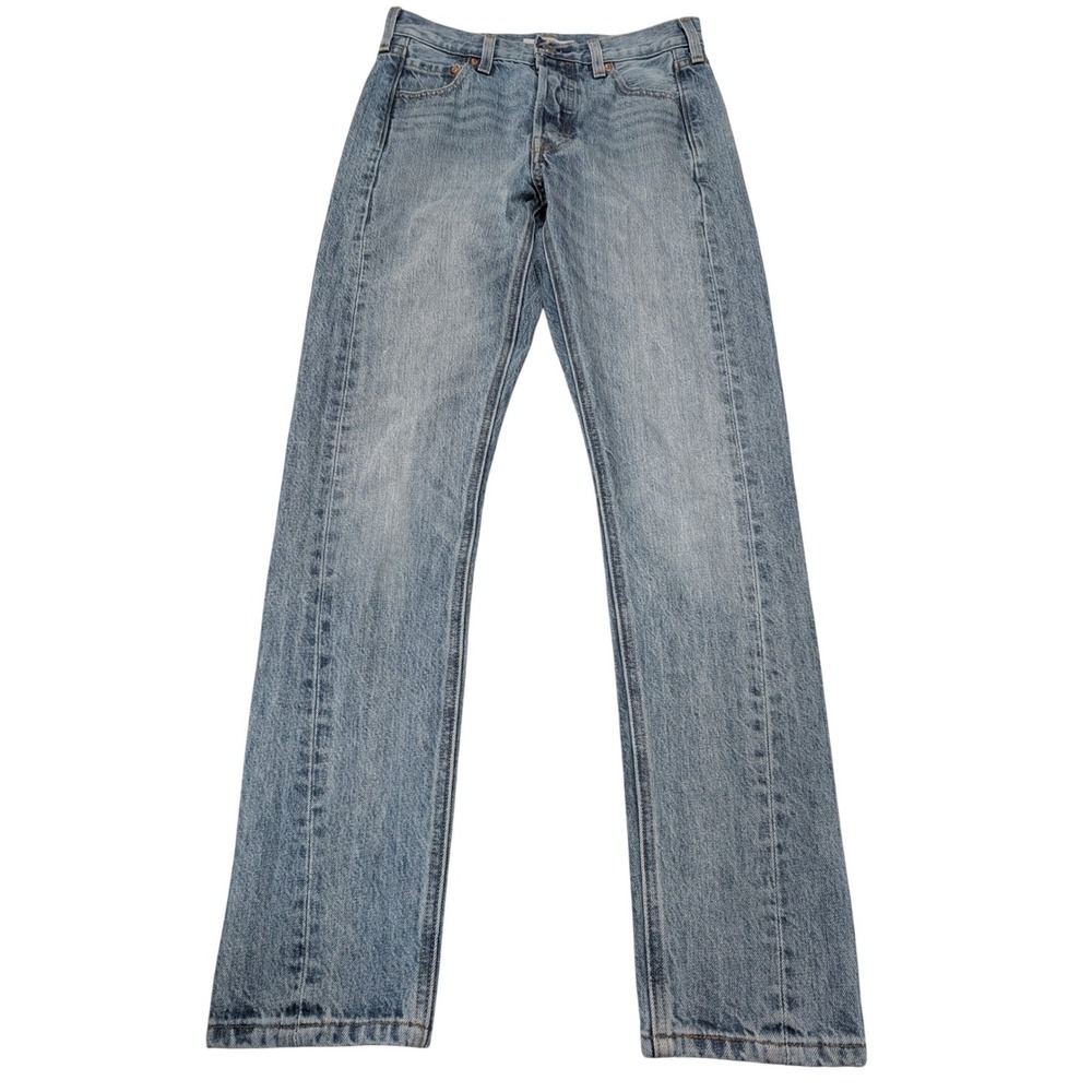 Levi's Jeans Womens 25 Blue Altered 501 Skinny High Rise Button Fly Seam Detail‎